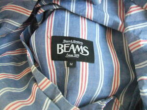 ビームス 綿 麻 ジャケット BEAMS LINE COTTON JACKET blue red 