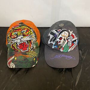 Ed Hardy 髑髏 虎 刺繍 キャップ 2個セット エド・ハーディー 帽子 メッシュ