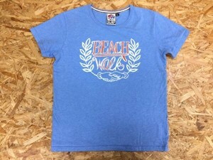 24SURF トゥーフォーサーフ フロッキープリント 半袖Tシャツ メンズ コットン100% サーフ フロッキープリント L 青