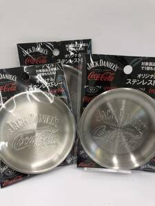 【T】ジャックダニエル　コカコーラ　オリジナルステンレストレー　3枚セット　Coca-Cola　非売品　JACK DANIEL