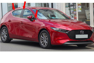 マツダ3 MAZDA3 BP系 カーボン調 ドア A B C ピラー 左右セット(8枚) ピラーステッカー 2019+ 