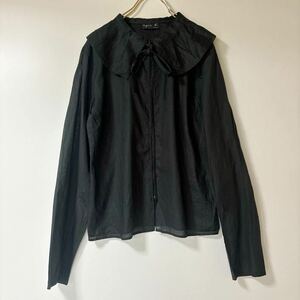 agnes b. アニエスベー　UN11 CHEMISE ジップシャツ　定価26,400 長袖シャツ リボン　ジップアップシャツ　シャツ　ブラウス　ジップアップ