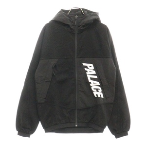 パレススケートボーズ P-TECH TRACK JACKET ジップアップ ロゴプリント コットン ナイロンジャケット パーカー ブラック P13PK001