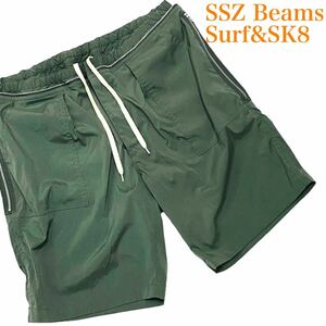 【新品】即決★SSZ Beams Surf&SK8★ショートパンツ ハーフパンツ ジャンプスーツ ショーツ XL オリーブ ビームス サーフ&スケート