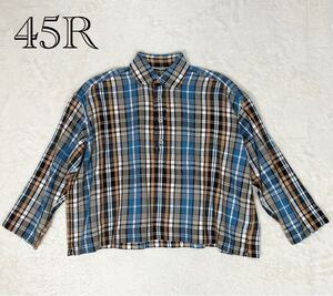 未使用品！45R インドざっくりネルのMシャツ　23AW チェック