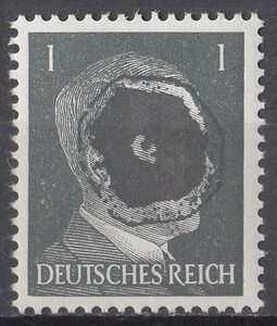 ドイツ第三帝国占領地 普通ヒトラー(Lugau)加刷切手 1pf