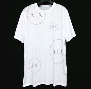 新品★ARMANI EXCHANGE★アルマーニ エクスチェンジ★グラフィックロゴ 半袖クルーネック Tシャツ★M★ホワイト★綿100%