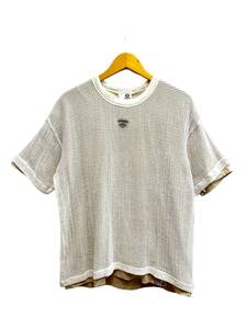 AAPE BY A BATHING APE (エーエイプバイアベイシングエイプ) MESH CAMO LAYERED TEE 半袖 Tシャツ M オフホワイト/027