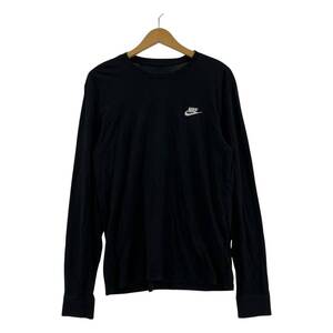 ゆうパケットOK NIKE ナイキ ワンポイント刺 長袖Ｔシャツ sizeL/ブラック