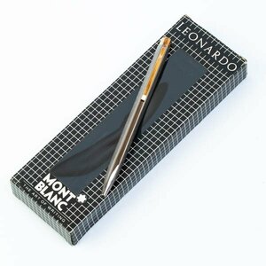 MONTBLANC モンブラン LEONARDO レオナルド ボールペン ノック式 シルバーカラー ネーム入り 筆記用具 箱付 #37498