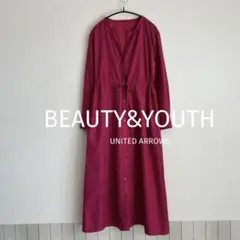 BEAUTY&YOUTH ベトナム製 ブロードコモンプリントマキシワンピース