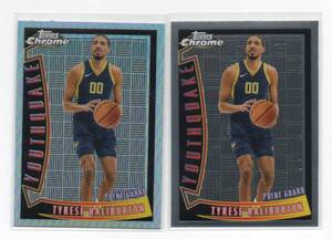 2023-24 Topps Chrome Basketball [TYRESE HALIBURTON] YOUTHQUAKE Insert Refractor & Base Card 2枚セット NBA (リフラクター&ベース) 