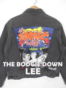 Lee リー ★ ザブギーダウン 先染めブラック グラフィック デニムジャケット L ★ THE BOOGIE DOWN ヒップホップ ストリート 220J Gジャン