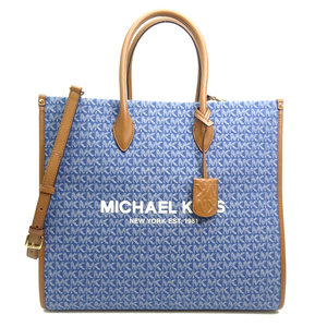 ［飯能本店］Michael Kors マイケルコース デニムラージ トートバッグ レザー ブルー レディース DH81558