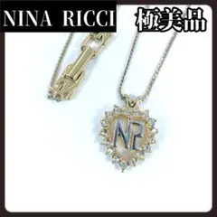 【極美品】NINA RICCI　ニナリッチ　ゴールド　ネックレス　ロゴ　ストーン