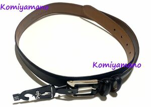 Polo Ralph Lauren ポロ ラルフローレン イタリアンレザー ベルト 新品 黒 幅3cm size 36 Italian Leather belt 本革 RL 新品・タグつき