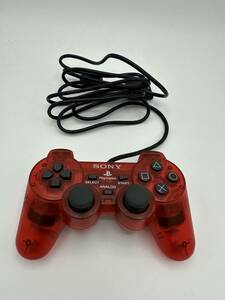 送料無料 SONY 純正 PS2 DUALSHOCK2 コントローラー レッド SCPH10010 デュアルショック2 プレイステーション 赤 RED スケルトン