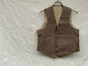 昭和初期 戦前 戦後 ウール ジレ gilet ベスト 薄い茶色 JAPAN VINTAGE ジャパンヴィンテージ 30s40s50s Tailored Jacket