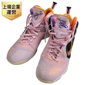 NIKE DJ3908-600 LEBRON IX 34cm リーガルピンク/マルチカラー ナイキ バスケ シューズ 中古 良好 W9057651