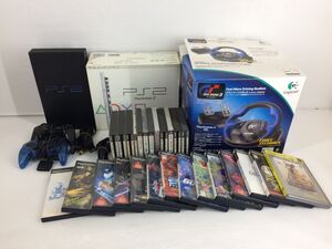 DB322-0106-35【ジャンク】PS2 本体２点 周辺機器 ソフト まとめて プレステ SCPH-39000 SCPH-75000cw Sony