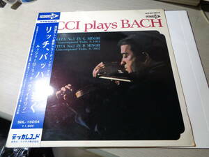 ルッジェーロ・リッチ,RUGGIERO RICCI PLAYS BACH:SONATA NO.1 & PARTITA NO.2 FOR UNACCOMPANIED VIOLIN(JAPAN/DECCA:SDL 15054 LP w Obi