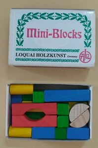 LOQUAI HOLZKUNST ドイツ製 ミニチュア積み木 マッチ箱入り 木製 ミニブロック