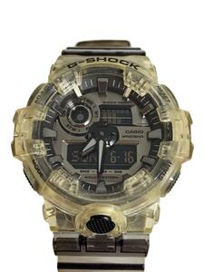 CASIO◆クォーツ腕時計・G-SHOCK/デジアナ/ラバー/SLV/CLR