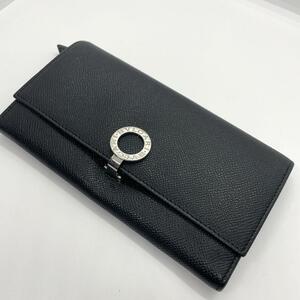 BVLGARI ブルガリ ビーゼロワン ロゴグリップ 長財布 サークルロゴ サフィアーノレザー ブラック シルバー金具 ウォレット シルバー金具