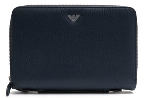 EMPORIO ARMANI アルマーニ 長財布 Y4R015 YAQ2E セカンドバッグ 型押しカーフスキン 牛革 オーガナイザー 小銭入れあり ラウンドジップ