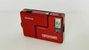 Konica コニカ RECORDER 赤 COMPACT CAMERA FOR 35mm FILM レンズ HEXANON 24mm F4 動作品