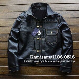 定価18万■フランス・GABRIEL 牛革 ブラック 最上級ナッパ革 Gジャンライダース レザージャケットUNION MADE 506 TypeM※2001