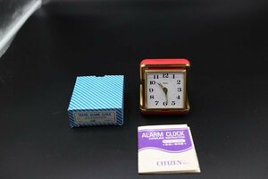 CITIZEN/シチズン 2GA034KM ALARM CLOCK　ゼンマイ時計　箱・取説付き　動作確認済　置き時計 　レトロ　アンティーク