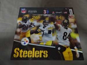 激レア USA購入 NFL 公認商品 アメリカンフットボール ピッツバーグ スティーラーズ【Pittsburgh Steelers】【3D PLAYER POSTER】未使用品