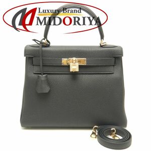 エルメス・ケリー HERMES ケリー２８ ハンドバッグ トゴ ブラックxゴールド金具 / 151622 ☆未使用