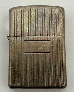 ZIPPO ジッポー　STERLING スターリング　ストライプ　イタリックロゴ　シルバー　ライター　煙草/喫煙具　火花OK 着火未確認