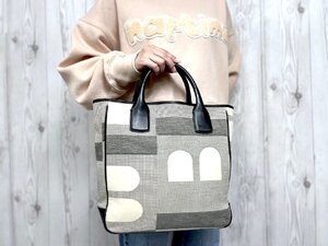 極美品 BALLY バリー トートバッグ ハンドバッグ バッグ キャンバス×レザー 黒系 A4収納可 78393Y