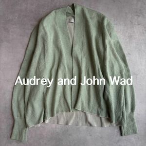 オードリーアンドジョンワッド カーディガン　パイル　グリーン　Audrey and John Wad 長袖