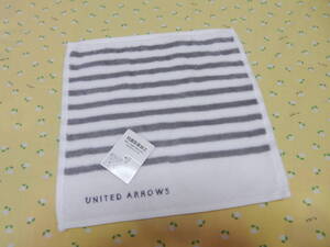 ♪新品♪ 　☆UNITED ARROWS (ユナイテッドアローズ)　UAベロアボーダー(GY)　タオルハンカチ☆