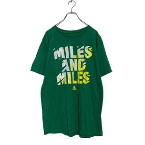 adidas 半袖 プリントTシャツ L グリーン アディダス クルーネック MILES 古着卸 アメリカ仕入 a604-7395