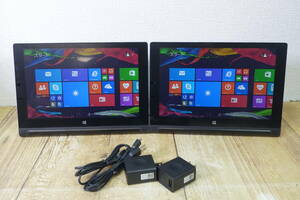 【2台セット 美品】Lenovo PCタブレット Model: YOGA Tablet 2-1051L 動作確認済み バッテリー現状 管理番号5708