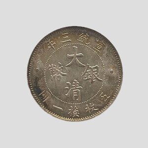 Y697 中国銀貨 大清銀幣 宣統三年 貳角 直径約23.70mm 重量約5.3g 厚み約1.57mm