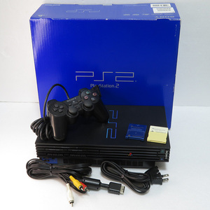 【中古ゲーム機】SONY / ソニー：PS2・プレステ2：SCPH-39000 本体・コントローラー・8MB メモリーカード 2枚・元箱付き：良品