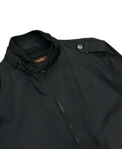 【 美品 】ショット schott ライダース ブルゾン 短丈 ジャケット ブラック Mサイズ USA 古着 ライトアウター 薄手