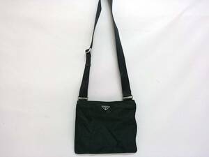 【USED品】PRADA プラダ ナイロン ショルダーバッグ/クロスボディバッグ/ブラック/約27×30cm/三角ロゴ/斜め掛け/サコッシュ/04KO061001-6