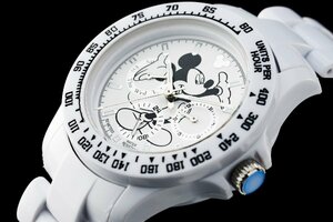 1円～ 1スタ Disney設立100周年記念限定アナザーヘブン×Disney限定/MICKEYミッキーマウス別注コラボ時計美しすぎるホワイト気圧絶版新品逆