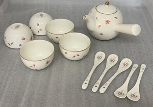 C1075→ABLE WARE RICHFIELD TACHIKICHI CORP JAPAN　たち吉　ティーポット　湯呑　５客　ティーカップ　茶器セット　陶磁器