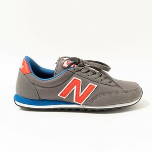 New Balance ニューバランス D U410GRB ローカット スニーカー グレー 灰色 レッド 赤 23.5cm ナイロン レディース カジュアル シューズ 靴