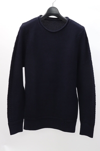 uniform experimentユニフォームエクスペリメント 2016SS SLEEVE CABLE CREW NECK KNIT SWEATERコットンニットセーター[MKNA60830]