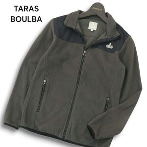 TARAS BOULBA タラスブルバ 秋冬 ロゴ刺繍★ 切替 フリース フルジップ ジャケット ブルゾン Sz.M メンズ グレー アウトドア　A4T12207_B#N