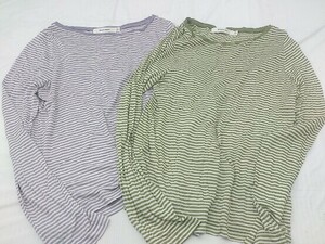 ◇ 《 MOUSSY マウジー まとめ売り2点セット Fサイズのみ ボーダー 長袖 Tシャツ カットソー レディース 》 P